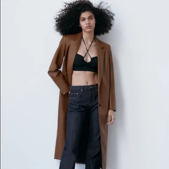 Zara faux leather trench coat - Picture 6 of 12